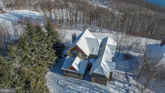 view of snowy aerial view