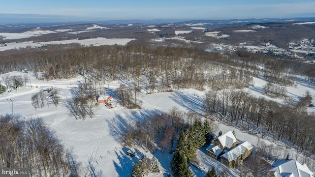 view of snowy aerial view