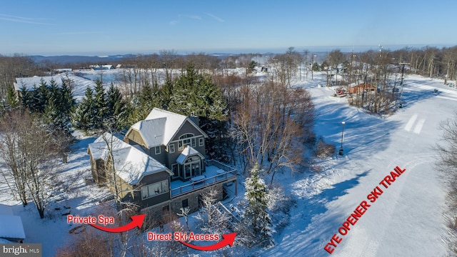 view of snowy aerial view