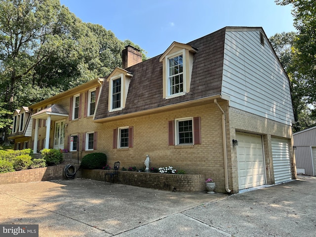 view of front of house with a garage