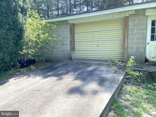 view of garage