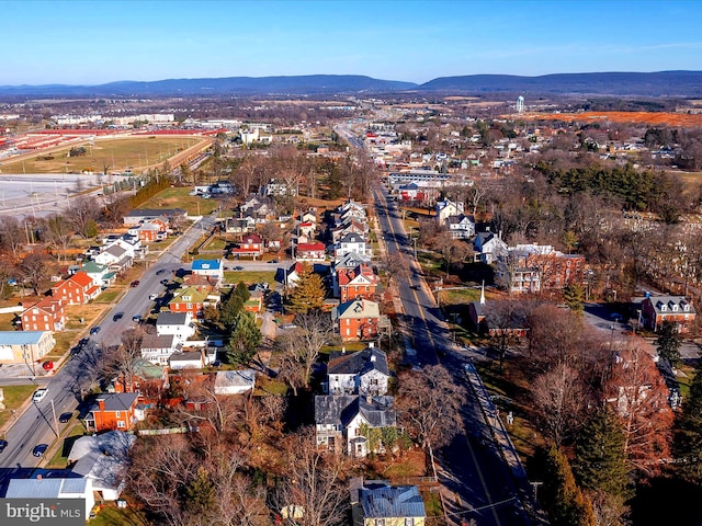 aerial view featuring a mountain view