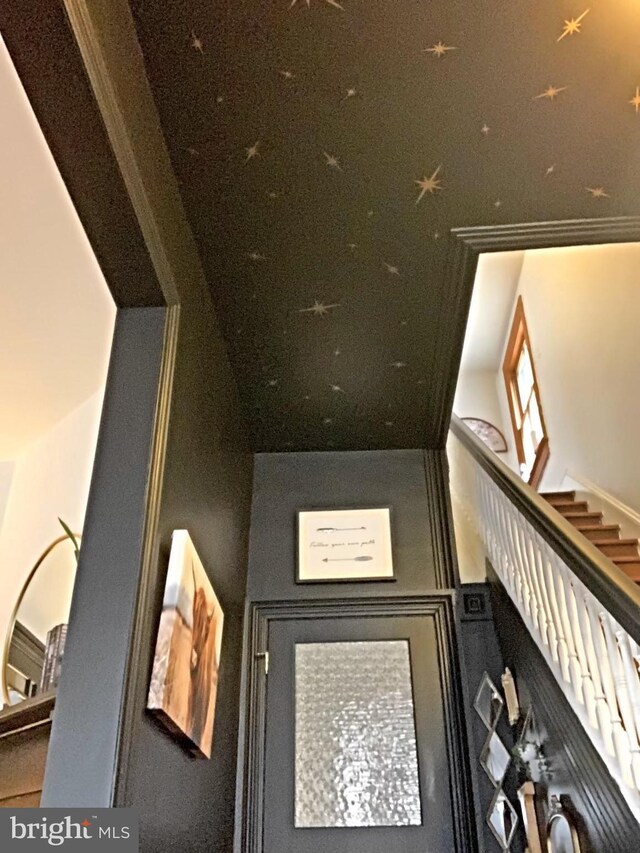 home office with ceiling fan and dark wood-type flooring