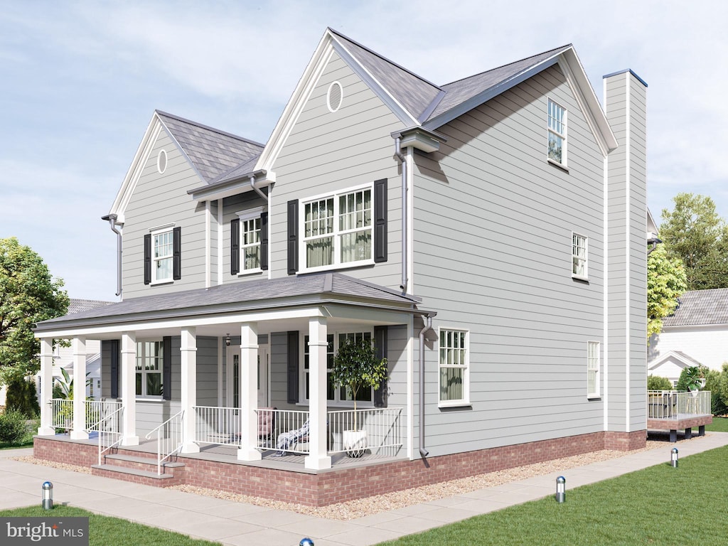 view of front of home with covered porch