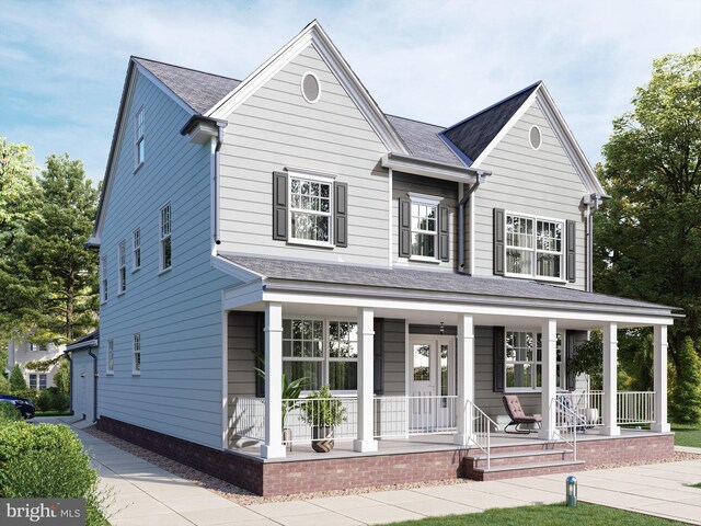 view of front of house with covered porch