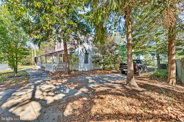 exterior space with covered porch