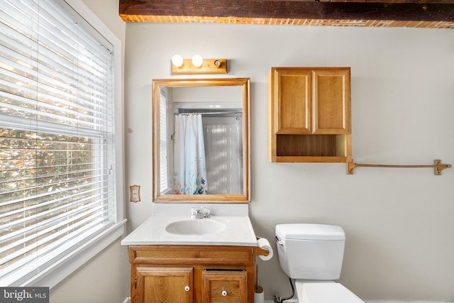 bathroom with vanity and toilet