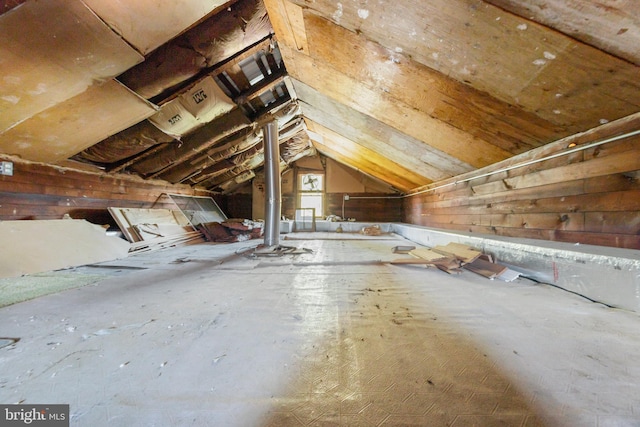 view of unfinished attic