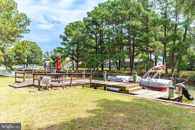 exterior space featuring a water view and a yard