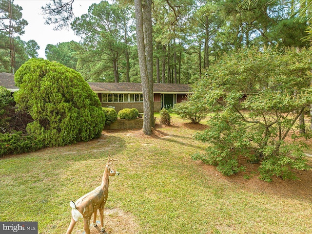 view of front facade featuring a front lawn