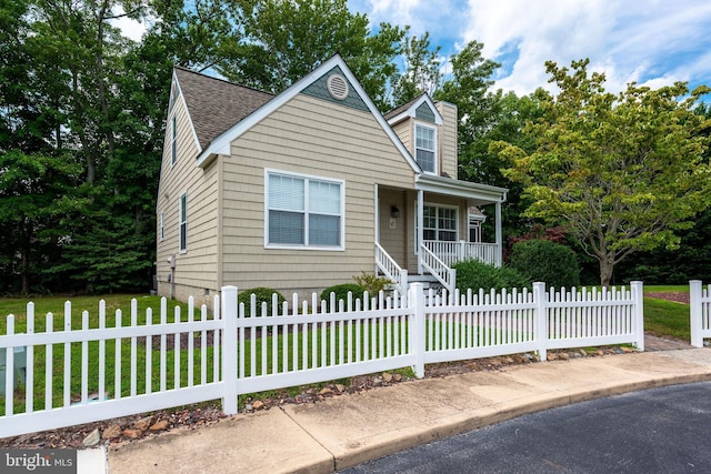 view of front of home with a porch