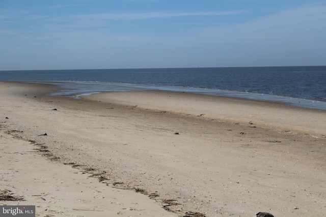 view of water feature featuring a beach view