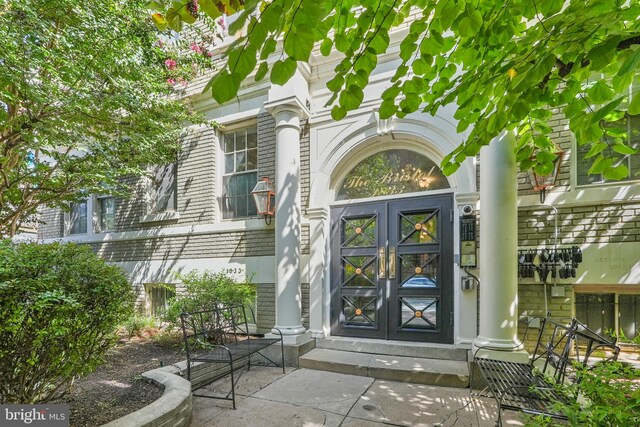 property entrance with french doors