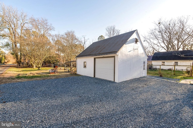 view of garage