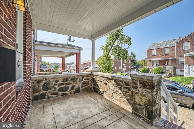 view of patio with a porch