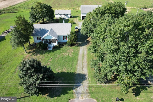 drone / aerial view featuring a rural view