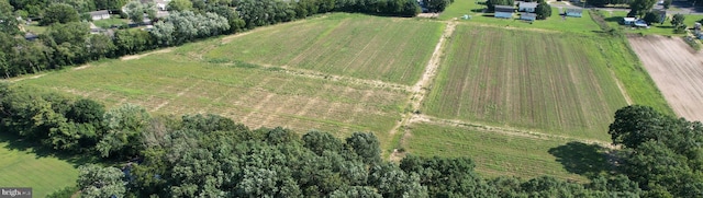 bird's eye view with a rural view