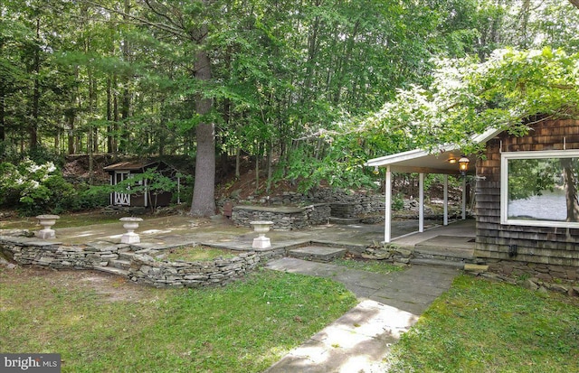 view of yard featuring a patio