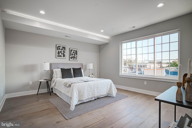 bedroom featuring hardwood / wood-style flooring