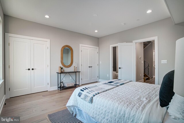 bedroom featuring light hardwood / wood-style floors