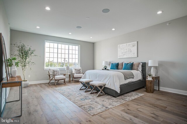 bedroom featuring wood-type flooring