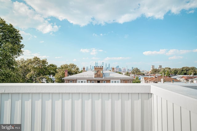 balcony featuring a city view