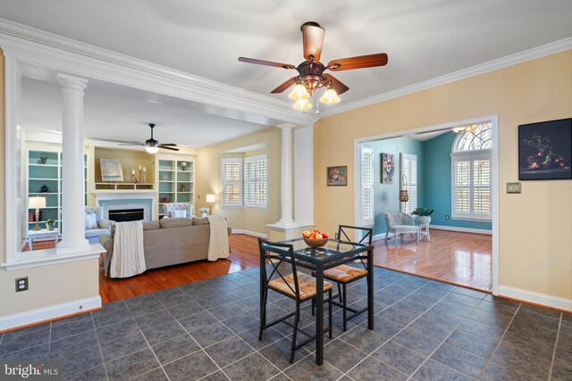 living area with light wood-type flooring, crown molding, and french doors