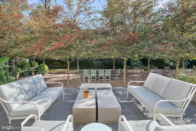 view of patio with outdoor lounge area