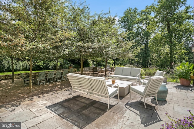 view of patio featuring an outdoor living space