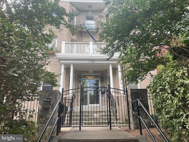 exterior space with a balcony