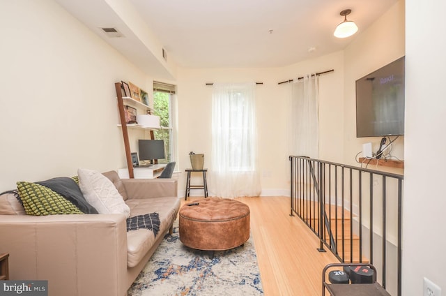 living room featuring hardwood / wood-style flooring