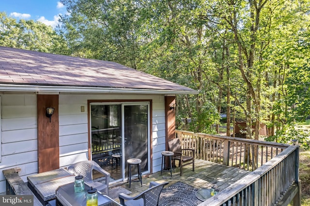 view of wooden deck