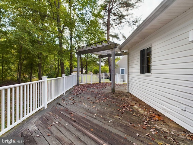 deck featuring a pergola