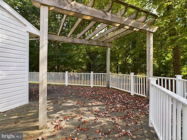 view of patio / terrace featuring a deck and a pergola