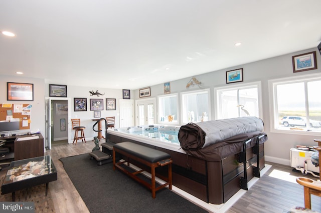 living room featuring light hardwood / wood-style flooring