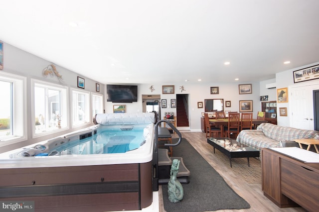 interior space featuring an indoor hot tub