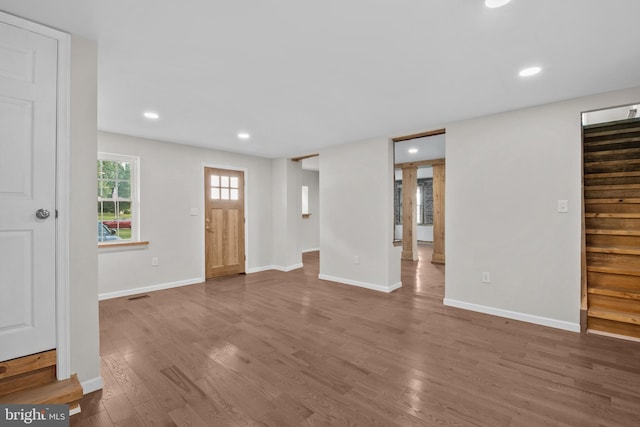 entrance foyer with hardwood / wood-style flooring