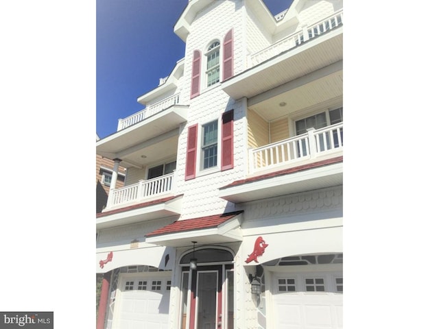 view of property featuring a garage