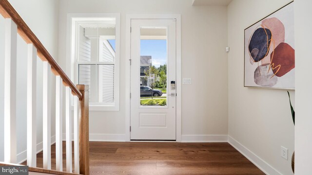 entrance foyer featuring hardwood / wood-style floors