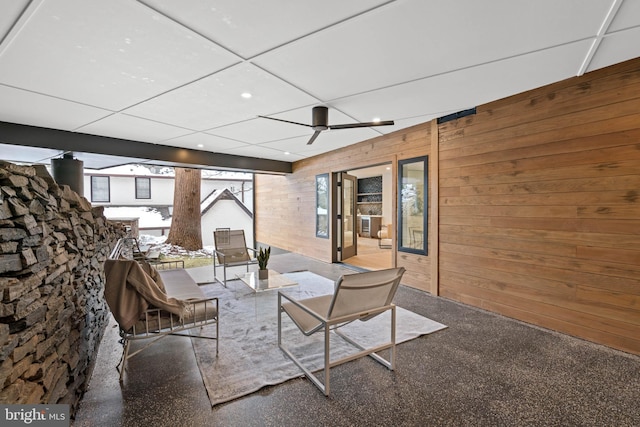 view of patio with ceiling fan