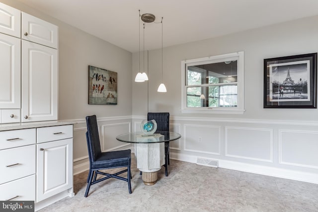 view of tiled dining room