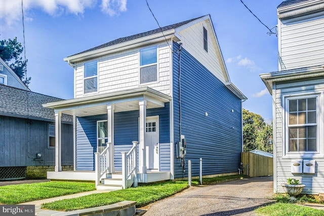 view of front of house with a porch