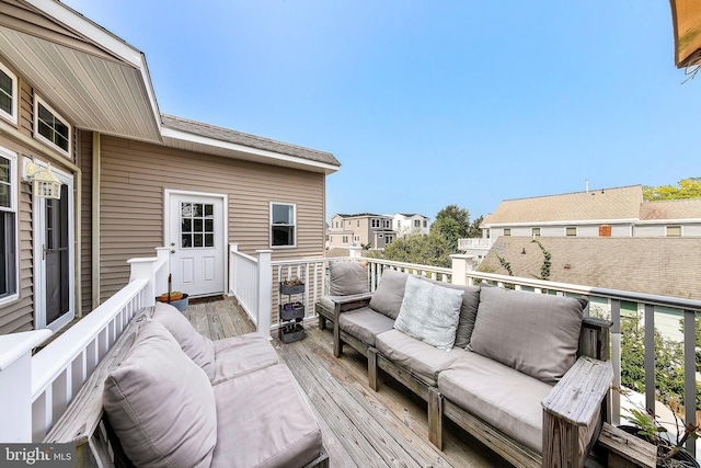 deck featuring an outdoor living space