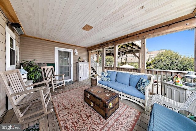 deck featuring an outdoor hangout area