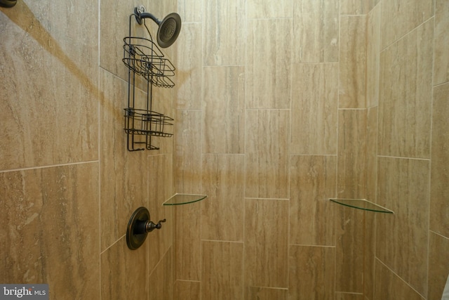 room details with a tile shower