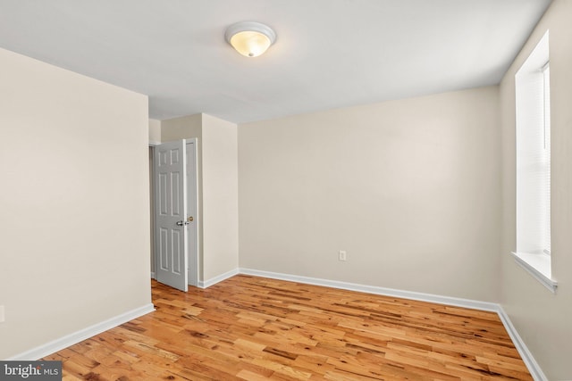 empty room featuring light hardwood / wood-style flooring