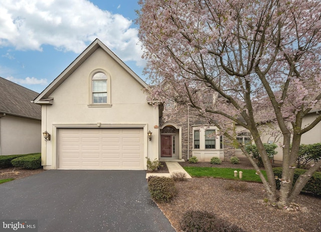 view of front property with a garage