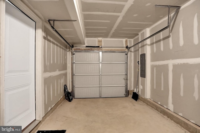 garage featuring electric panel