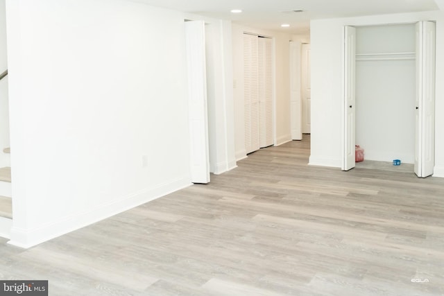 hall featuring light hardwood / wood-style flooring