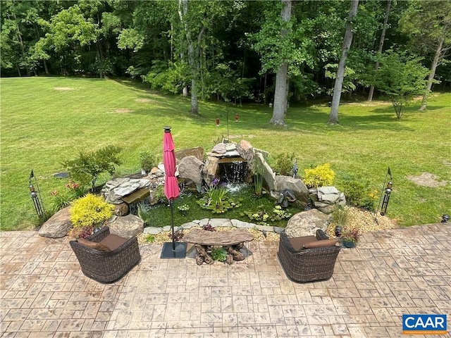 view of yard with a patio